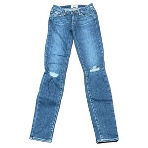 PAIGE Verdugo Ultra Skinny Jeans Size 25 Blue Distressed Stretch Designer Denim